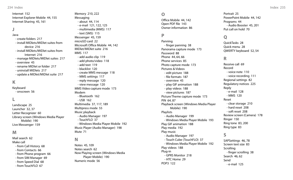 HTC Touch HS S00 User Manual | Page 133 / 135