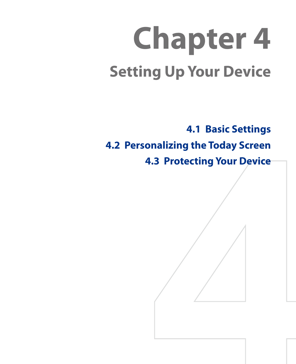Chapter 4 | HTC Touch HS S00 User Manual | Page 45 / 135