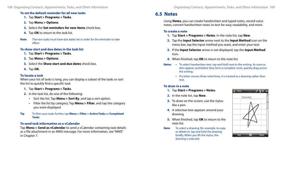 5 notes | HTC Touch HS S00 User Manual | Page 61 / 135