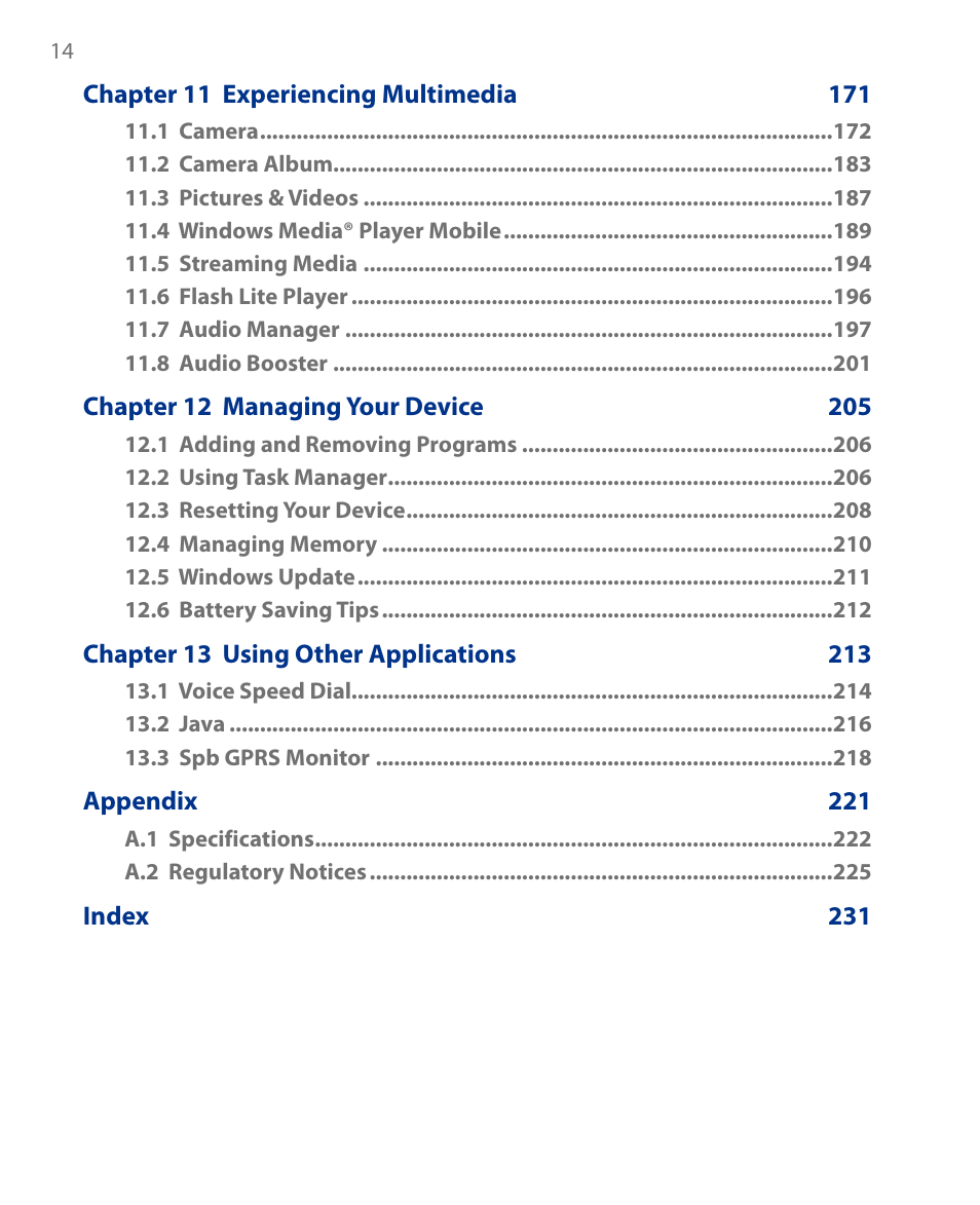 HTC Touch HS S00 User Manual | Page 8 / 135