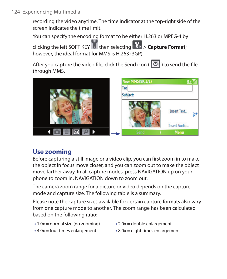 Use zooming | HTC EMC220 User Manual | Page 124 / 172
