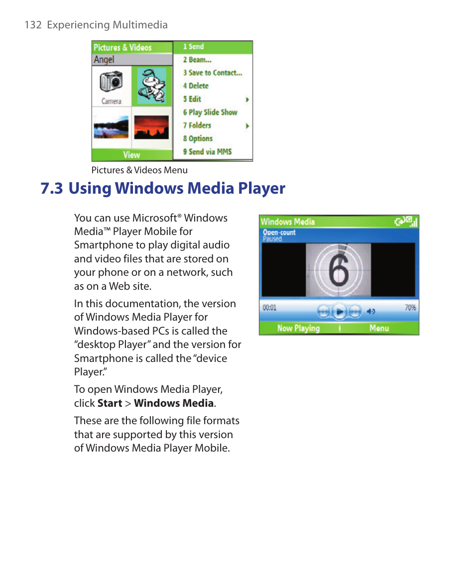 3 using windows media player | HTC EMC220 User Manual | Page 132 / 172