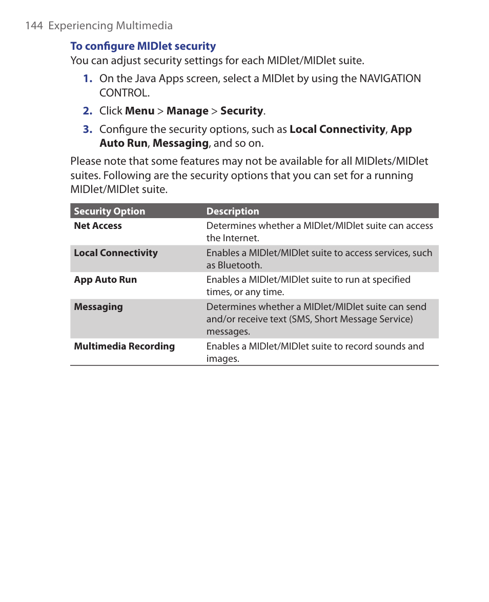 HTC EMC220 User Manual | Page 144 / 172