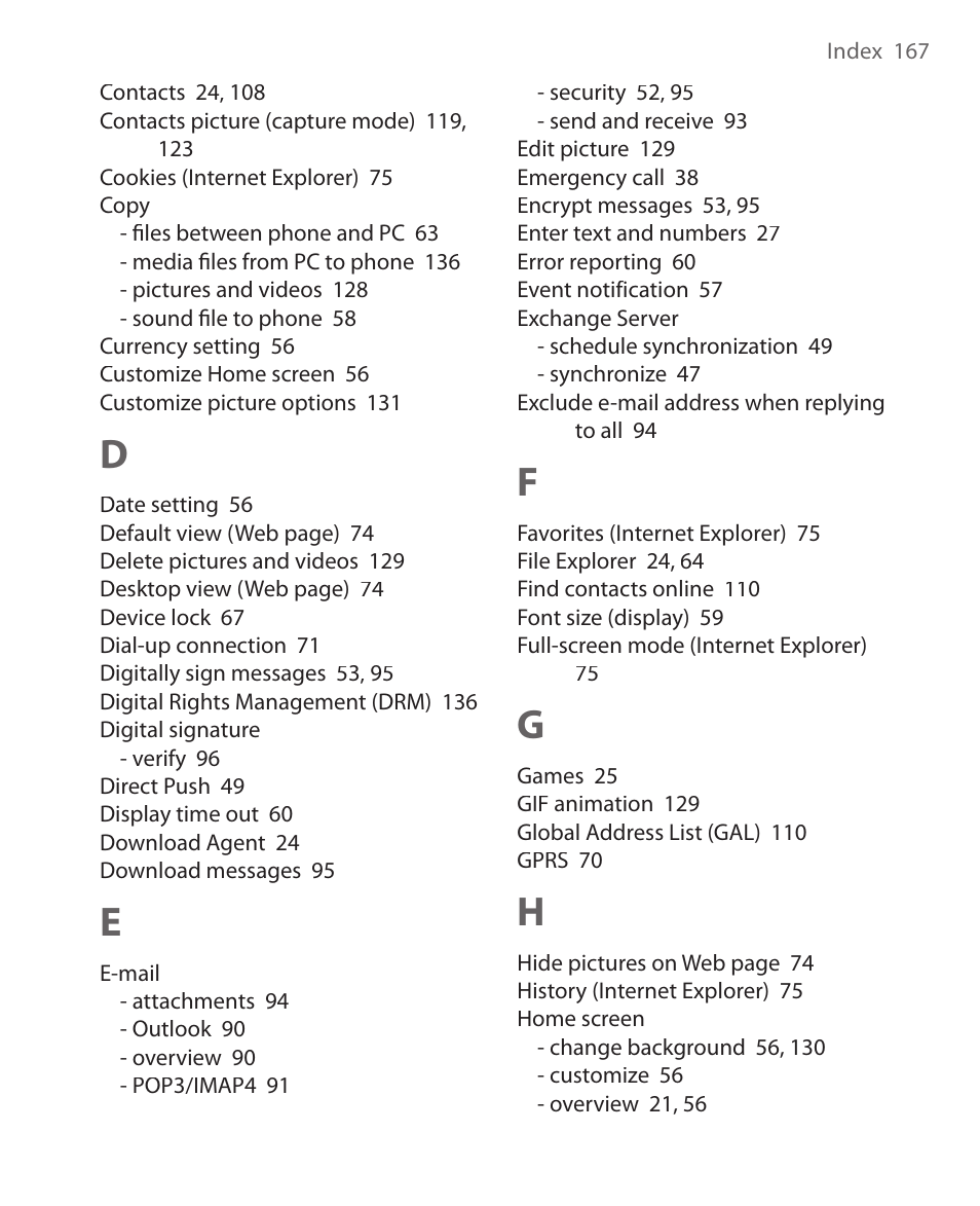 HTC EMC220 User Manual | Page 167 / 172