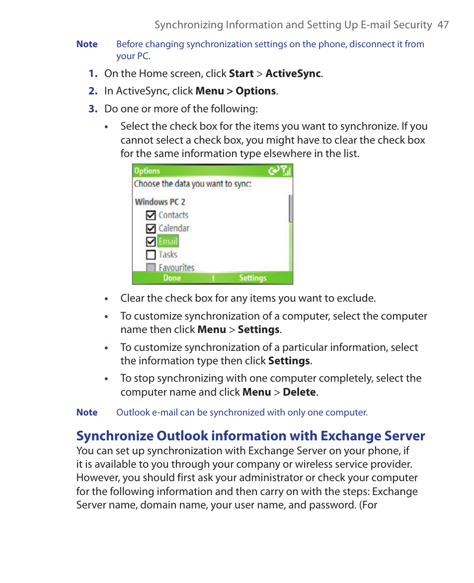 HTC EMC220 User Manual | Page 47 / 172