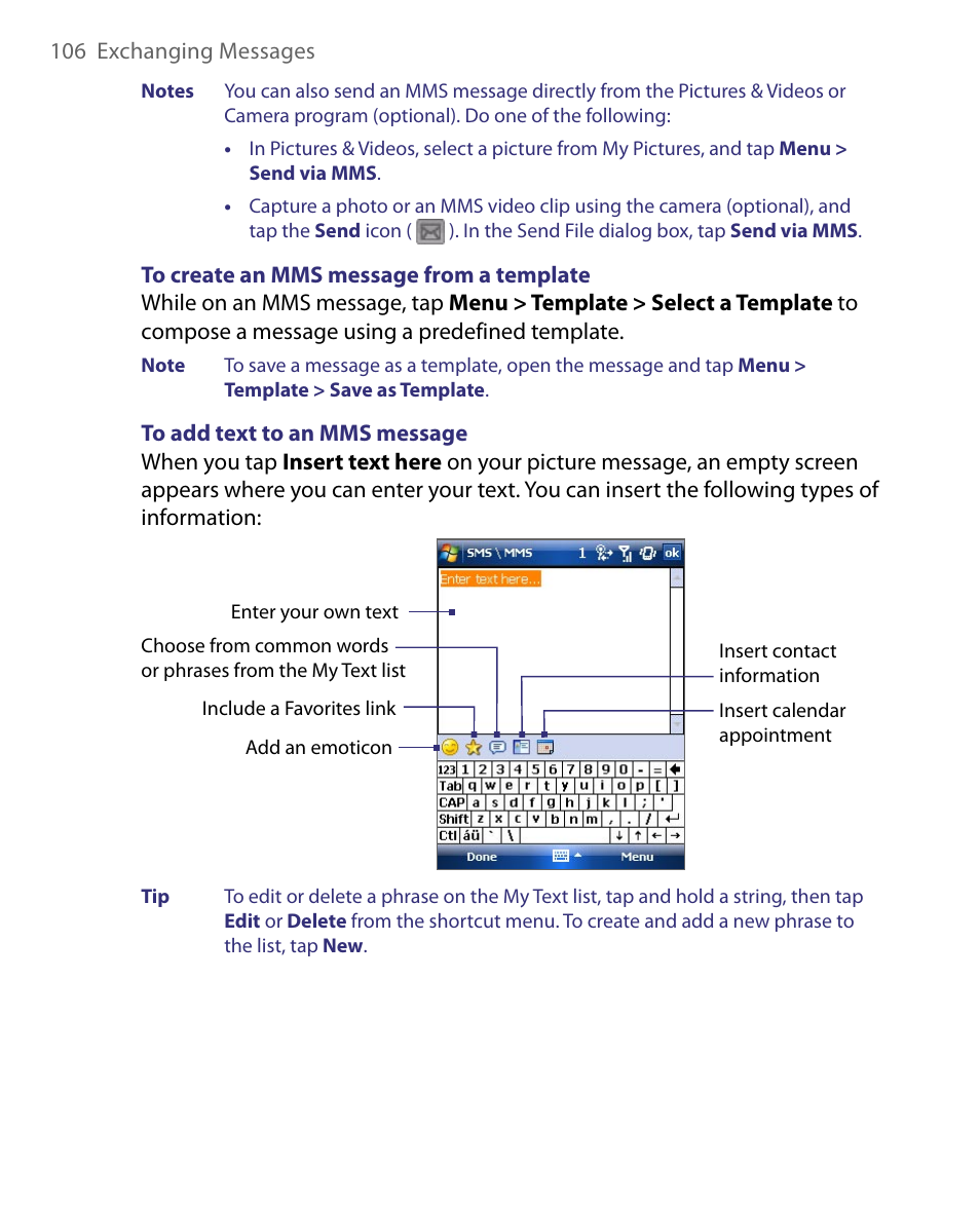 HTC Tilt 8900 User Manual | Page 106 / 240