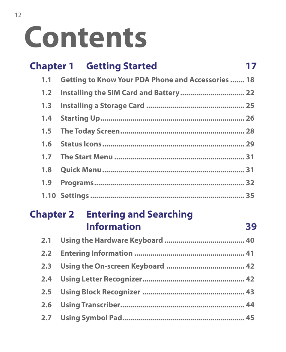 HTC Tilt 8900 User Manual | Page 12 / 240