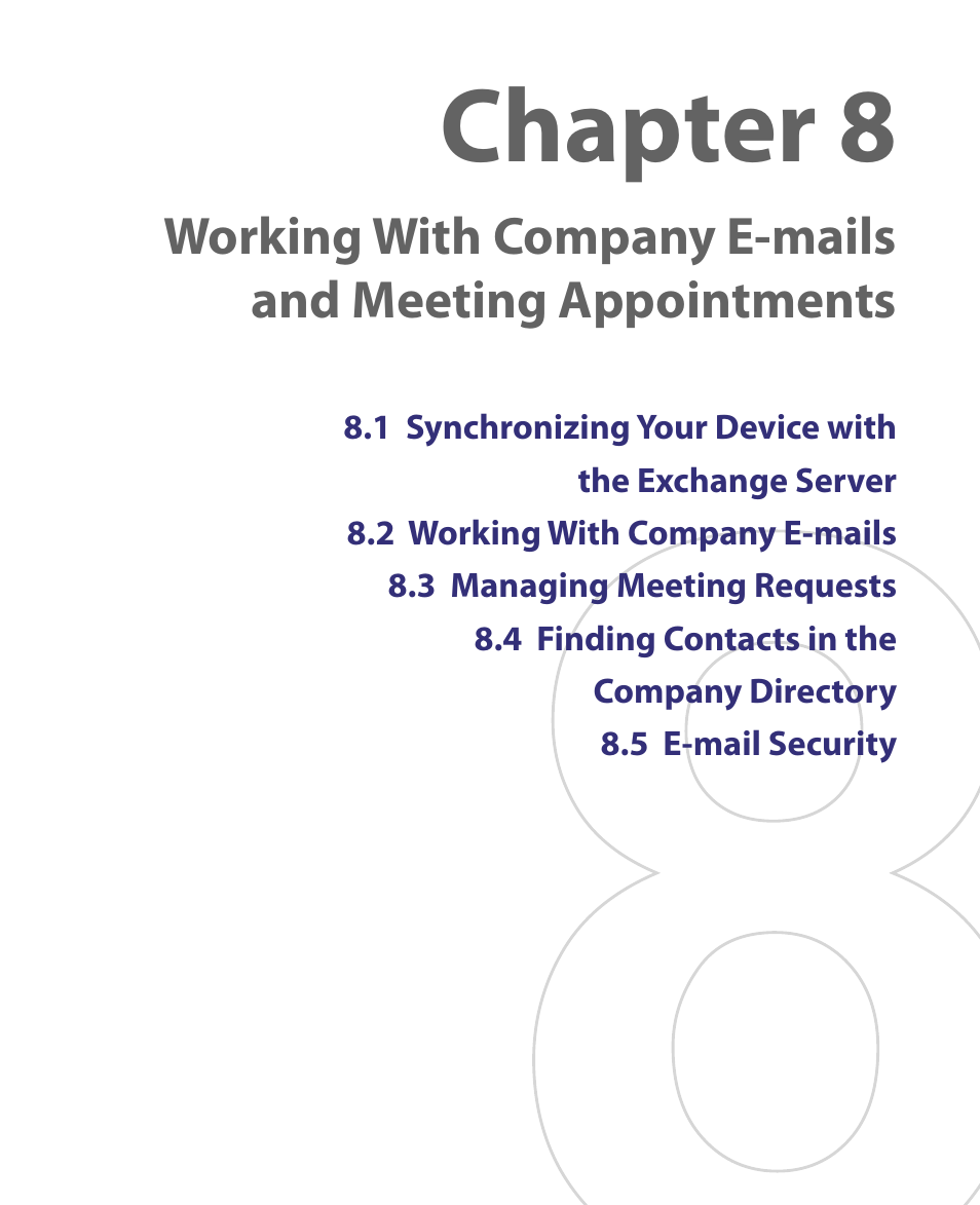 Chapter 8 | HTC Tilt 8900 User Manual | Page 125 / 240