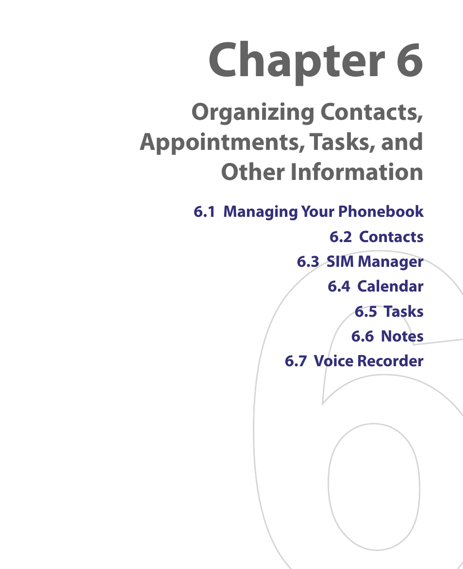 Chapter 6 | HTC Tilt 8900 User Manual | Page 81 / 240
