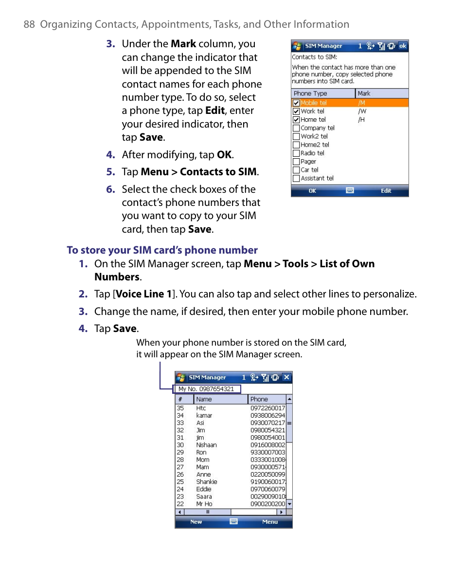 HTC Tilt 8900 User Manual | Page 88 / 240