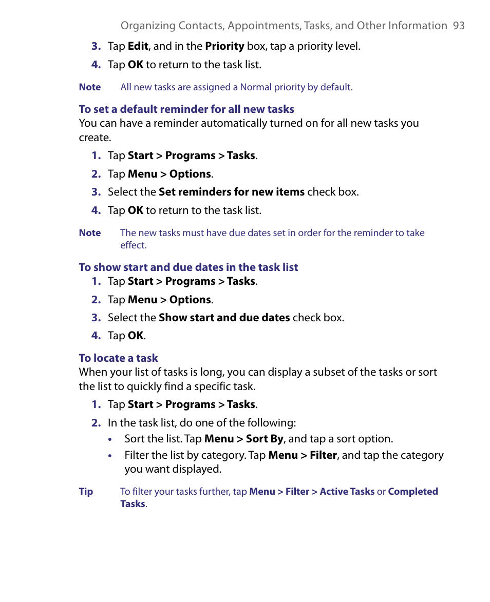 HTC Tilt 8900 User Manual | Page 93 / 240