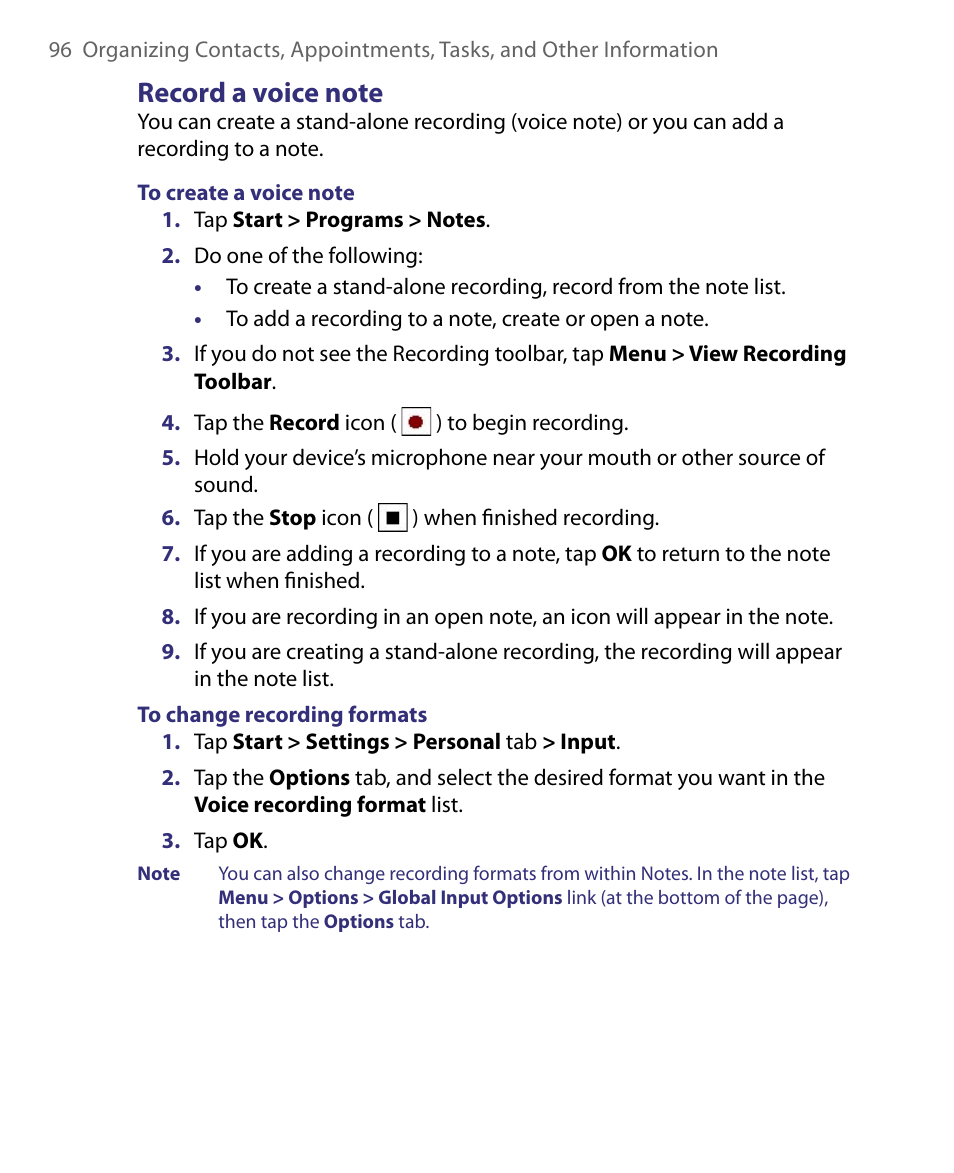 HTC Tilt 8900 User Manual | Page 96 / 240