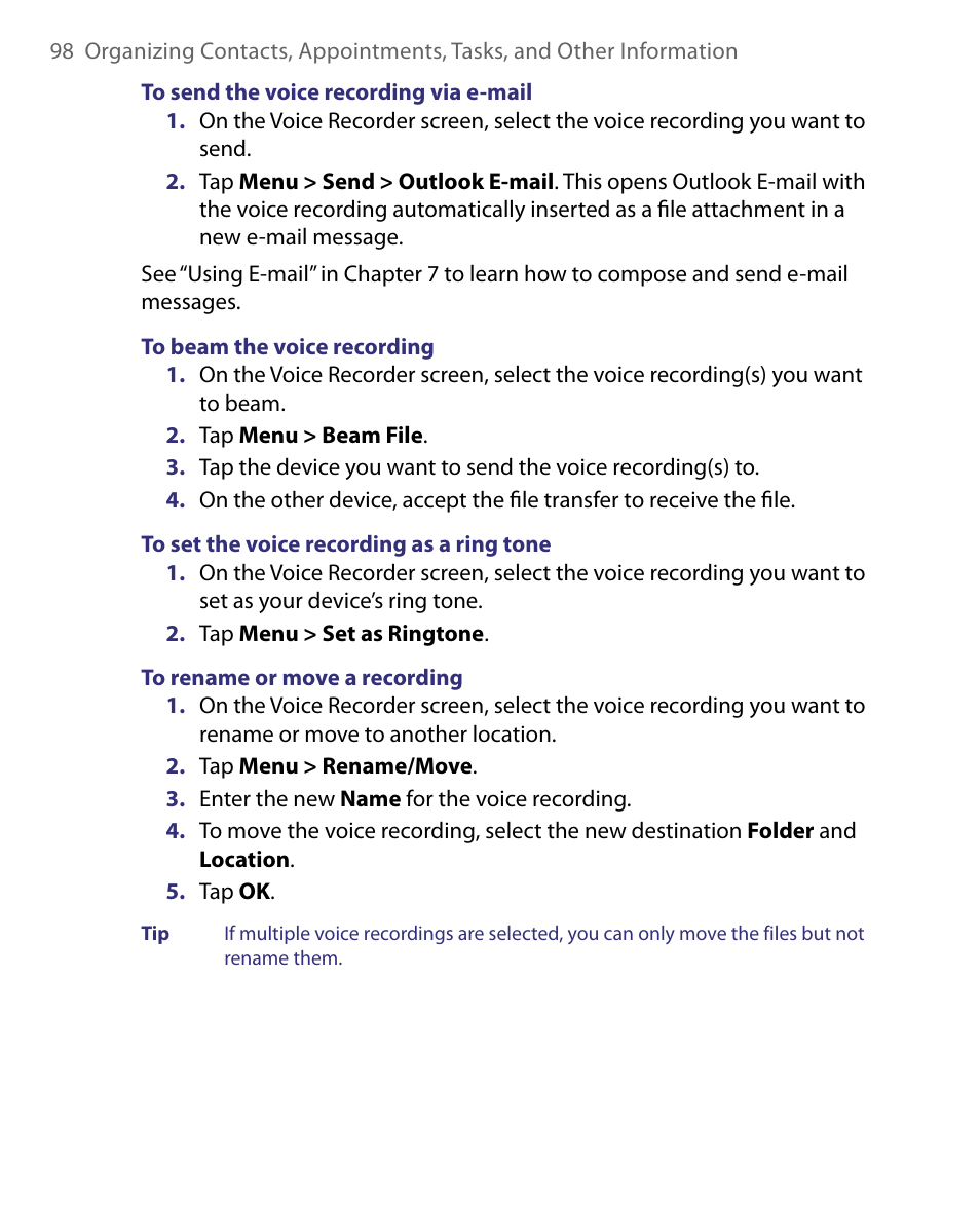 HTC Tilt 8900 User Manual | Page 98 / 240