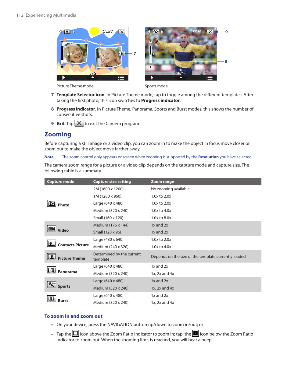 Zooming | HTC Touch by HTC VOGU100 User Manual | Page 112 / 150