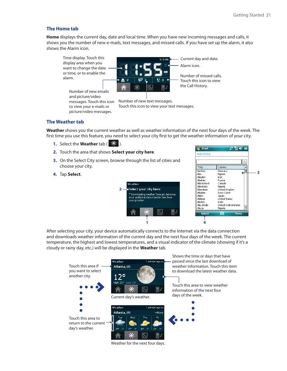 HTC Touch by HTC VOGU100 User Manual | Page 21 / 150