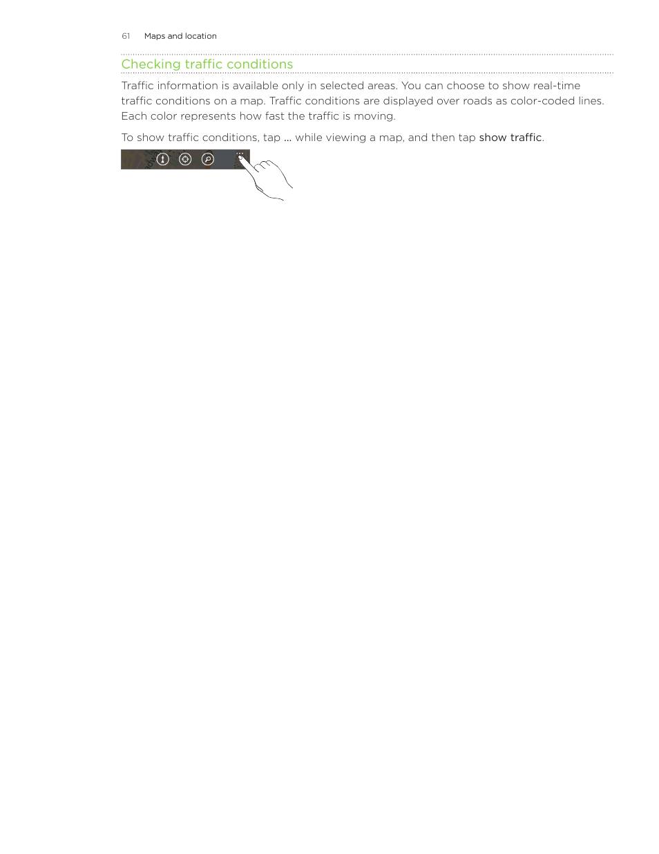 Checking traffic conditions | HTC Surround User Manual | Page 61 / 79