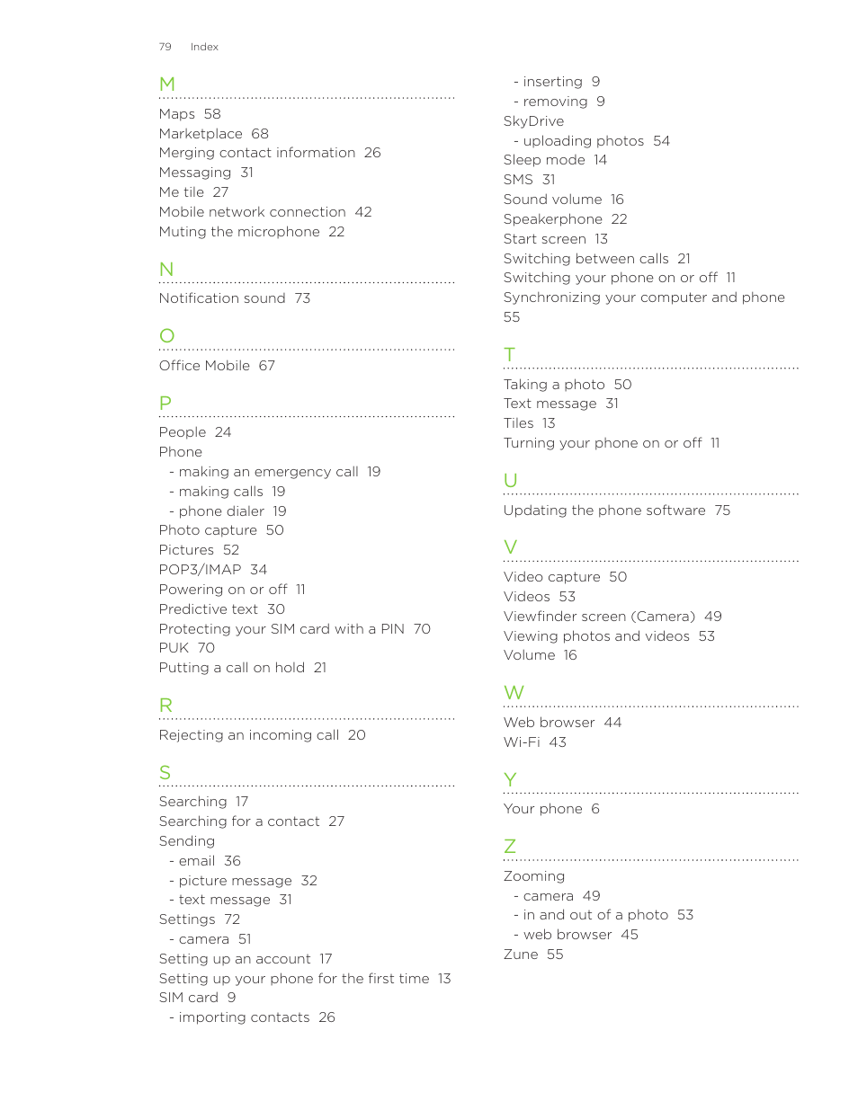 HTC Surround User Manual | Page 79 / 79