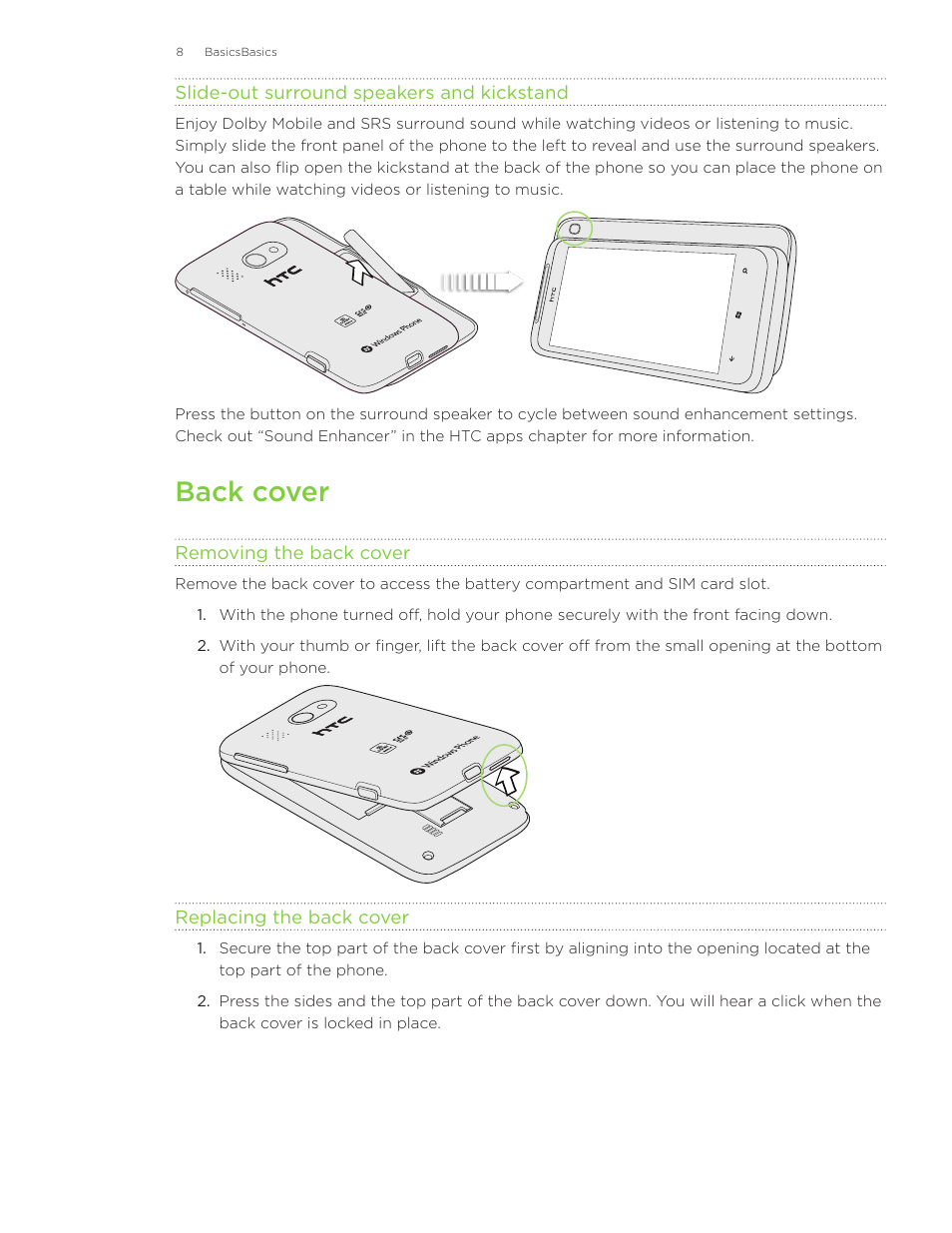 Back cover | HTC Surround User Manual | Page 8 / 79