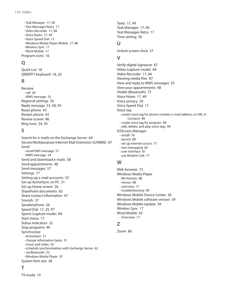 HTC SMT5800 User Manual | Page 116 / 116