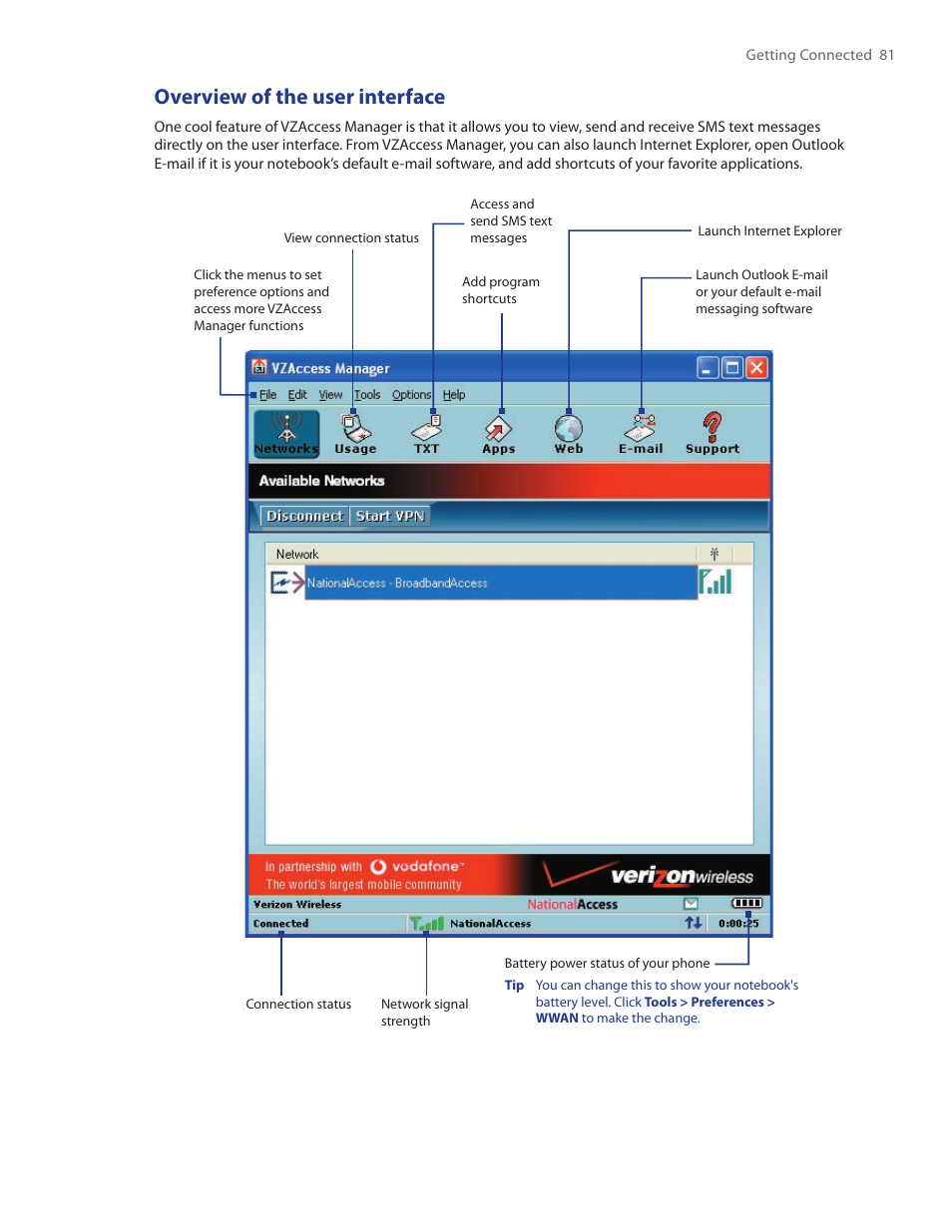 Overview of the user interface | HTC SMT5800 User Manual | Page 81 / 116