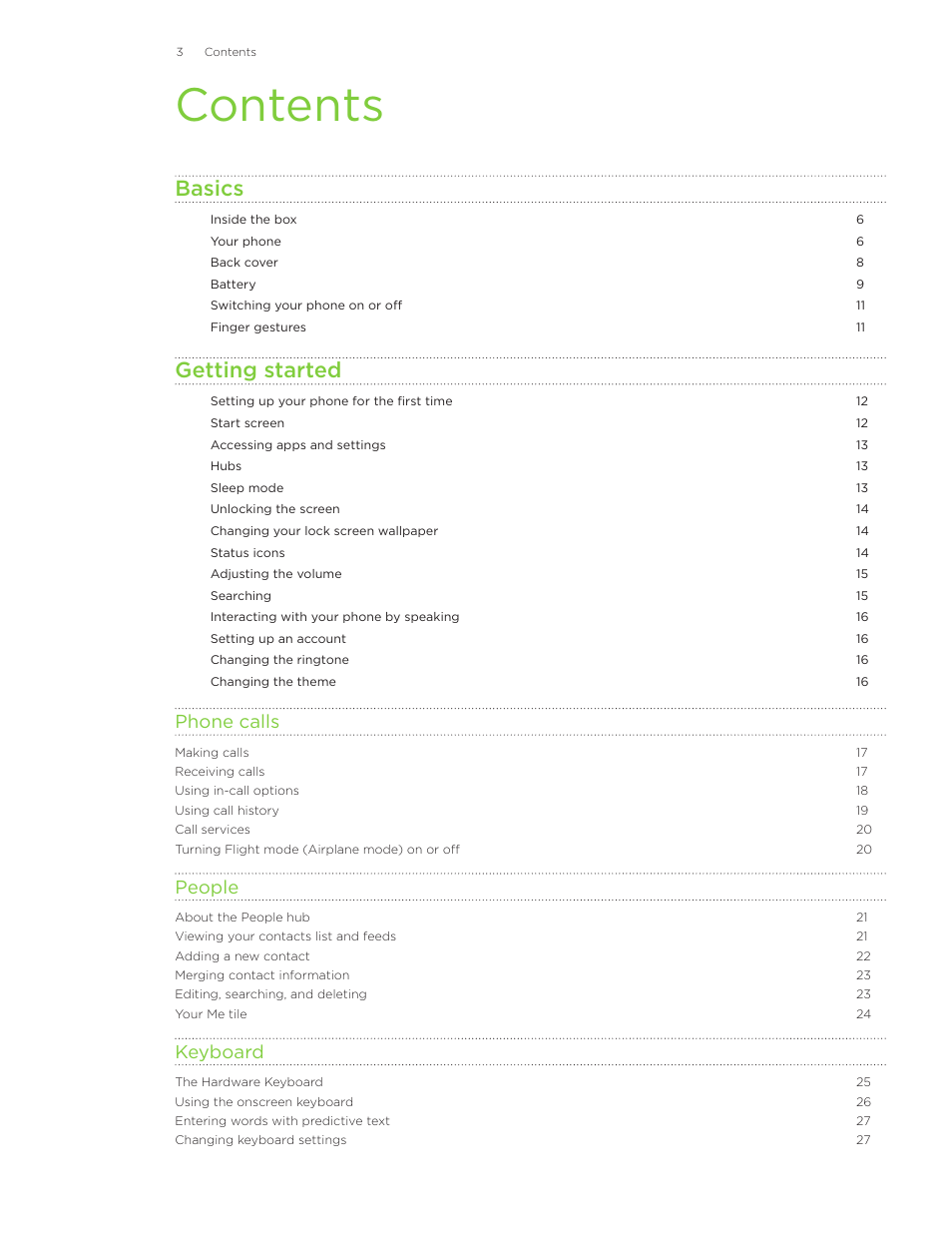HTC 7 User Manual | Page 3 / 74