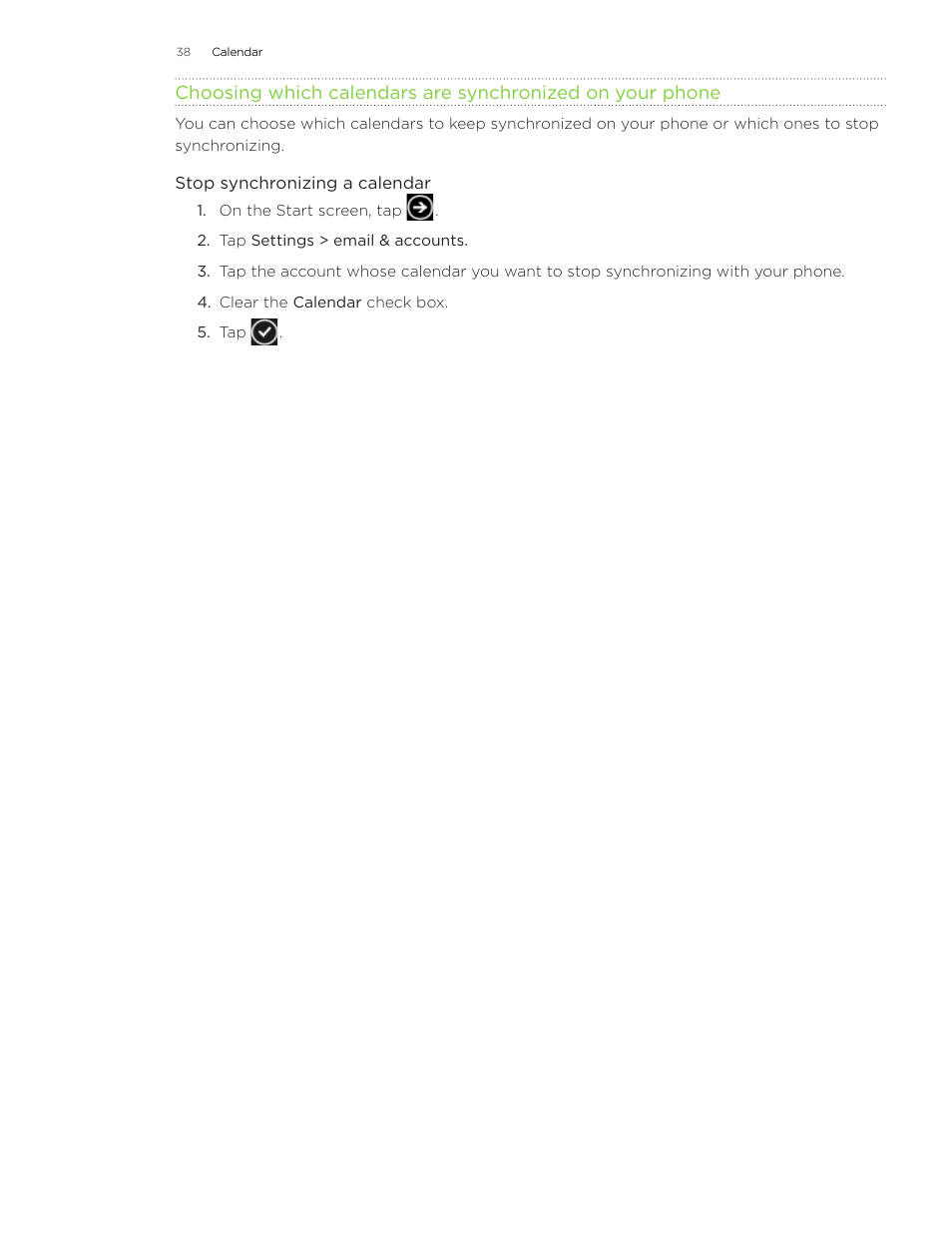 HTC 7 User Manual | Page 38 / 74