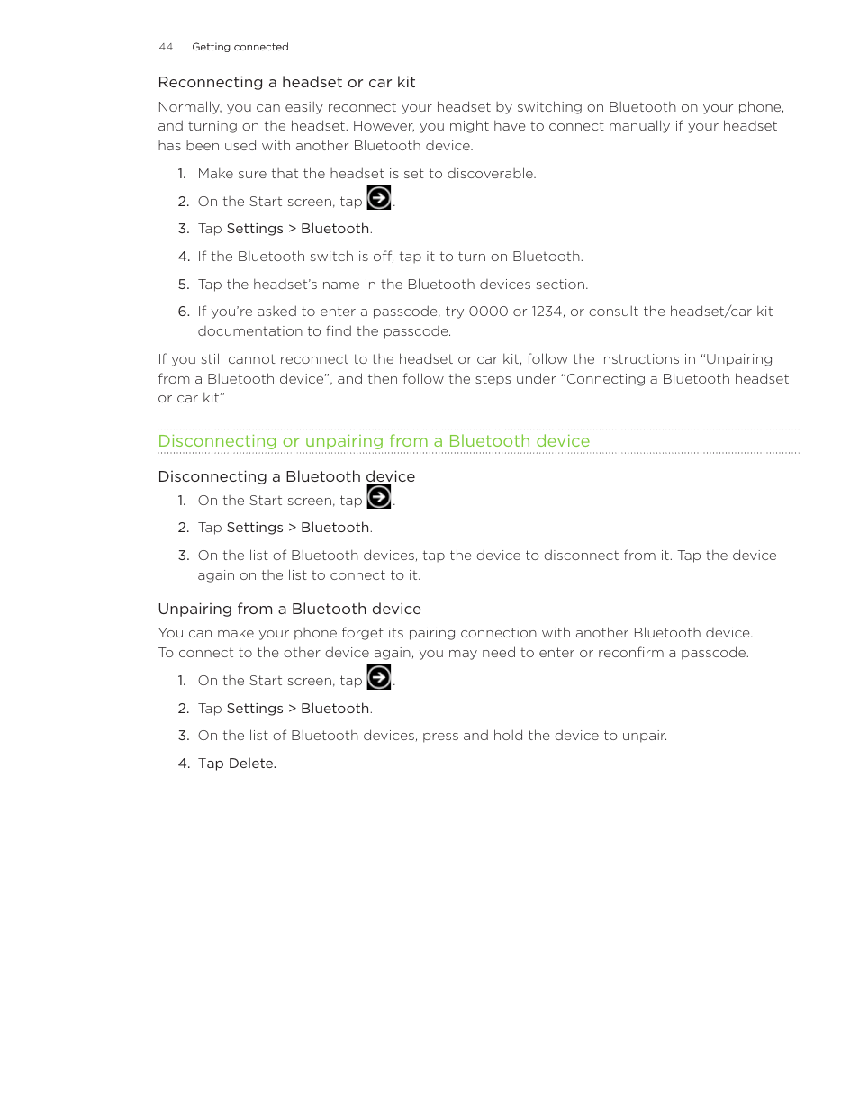 HTC 7 User Manual | Page 44 / 74