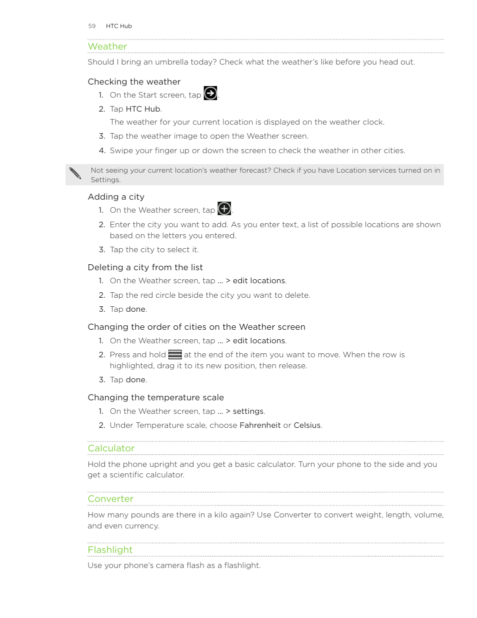 HTC 7 User Manual | Page 59 / 74