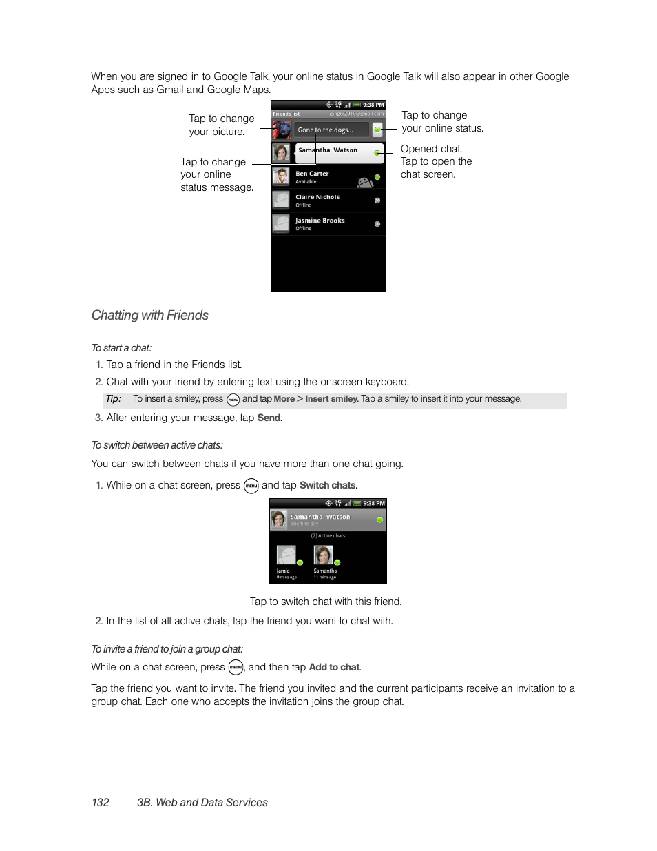 Chatting with friends | HTC EVO 4G User Manual | Page 142 / 197