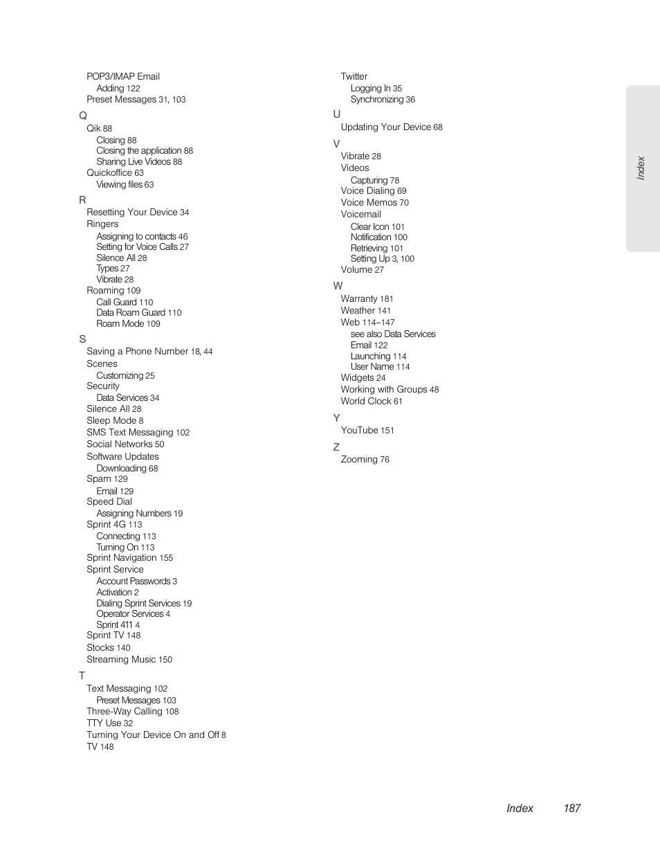 HTC EVO 4G User Manual | Page 197 / 197