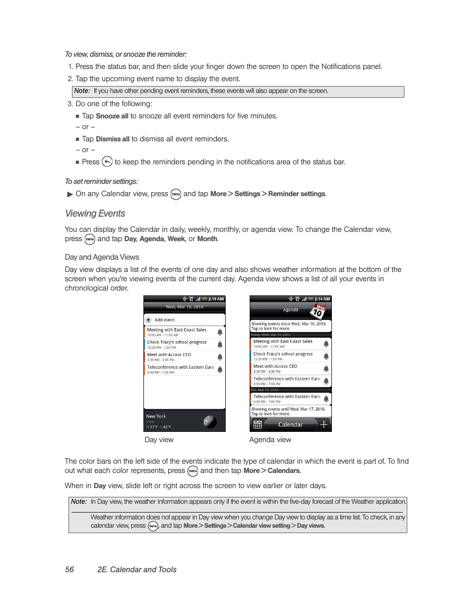 Viewing events | HTC EVO 4G User Manual | Page 66 / 197