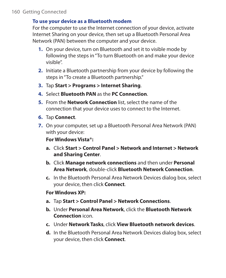 HTC Xda orbit 2 User Manual | Page 160 / 246