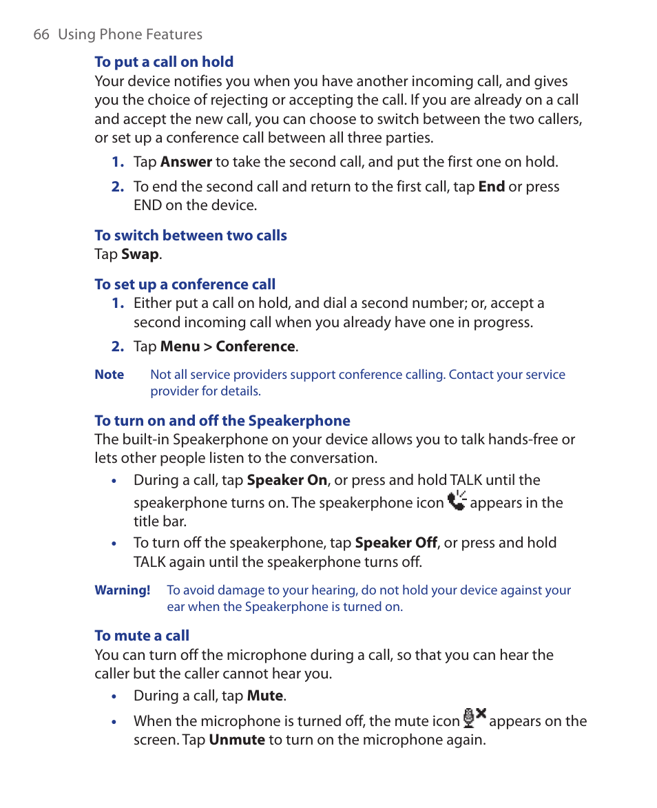 HTC Xda orbit 2 User Manual | Page 66 / 246