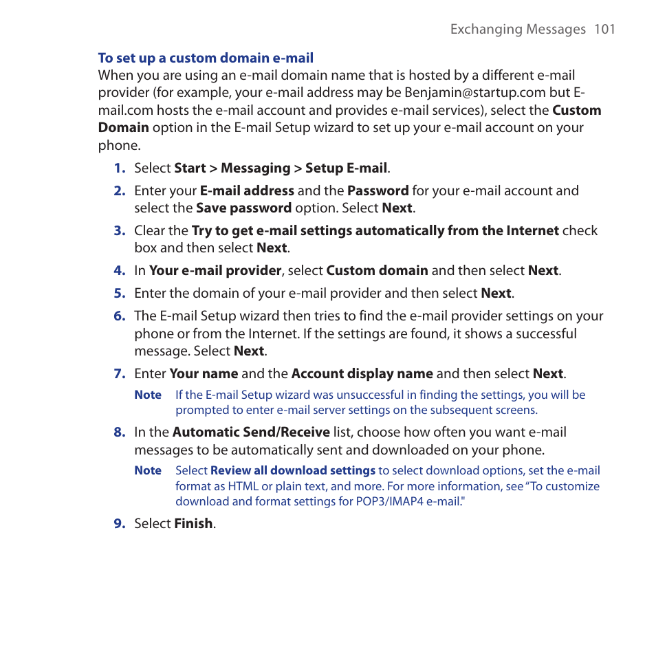 HTC Dash 3G HS S200 User Manual | Page 101 / 192