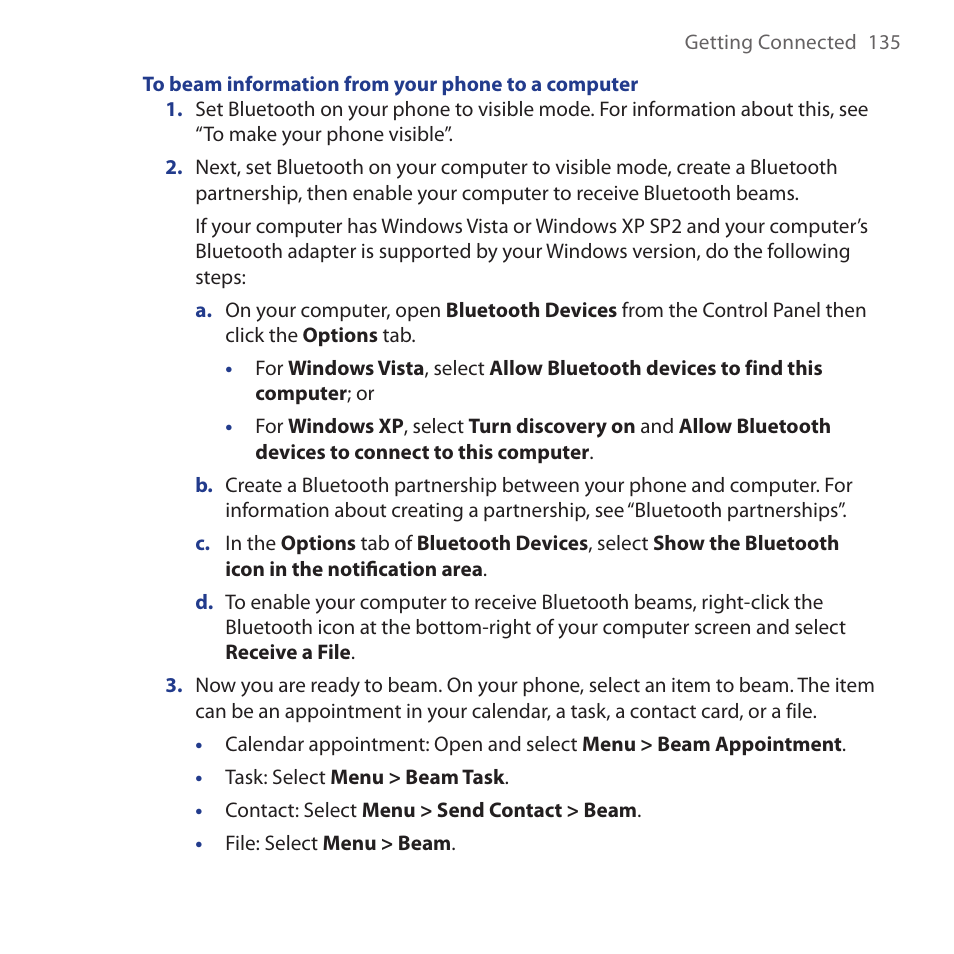 HTC Dash 3G HS S200 User Manual | Page 135 / 192