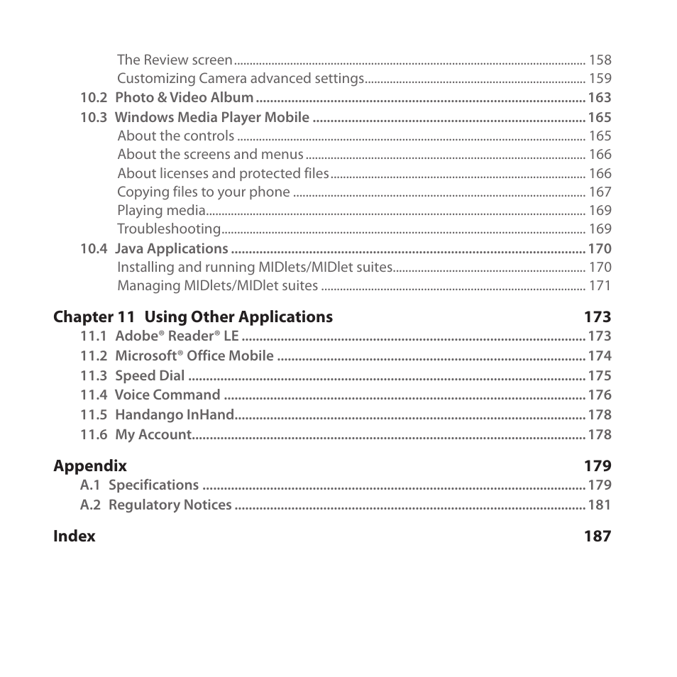 HTC Dash 3G HS S200 User Manual | Page 18 / 192