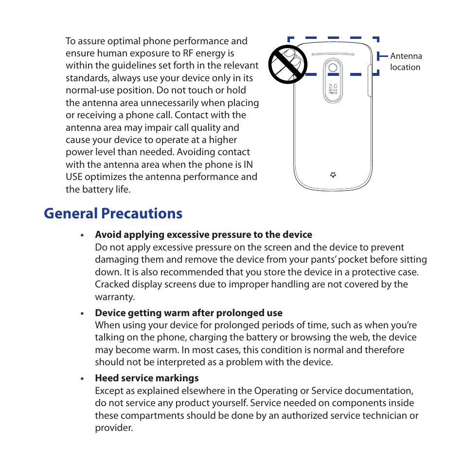 General precautions | HTC Dash 3G HS S200 User Manual | Page 9 / 192