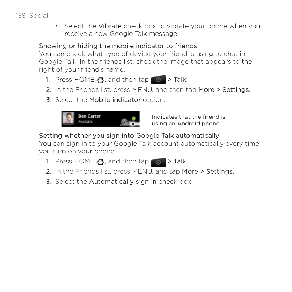 HTC DROID Incredible User Manual | Page 138 / 308