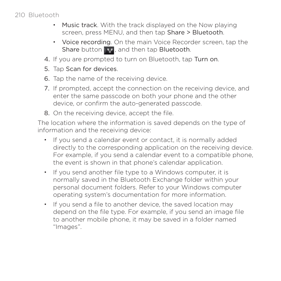 HTC DROID Incredible User Manual | Page 210 / 308