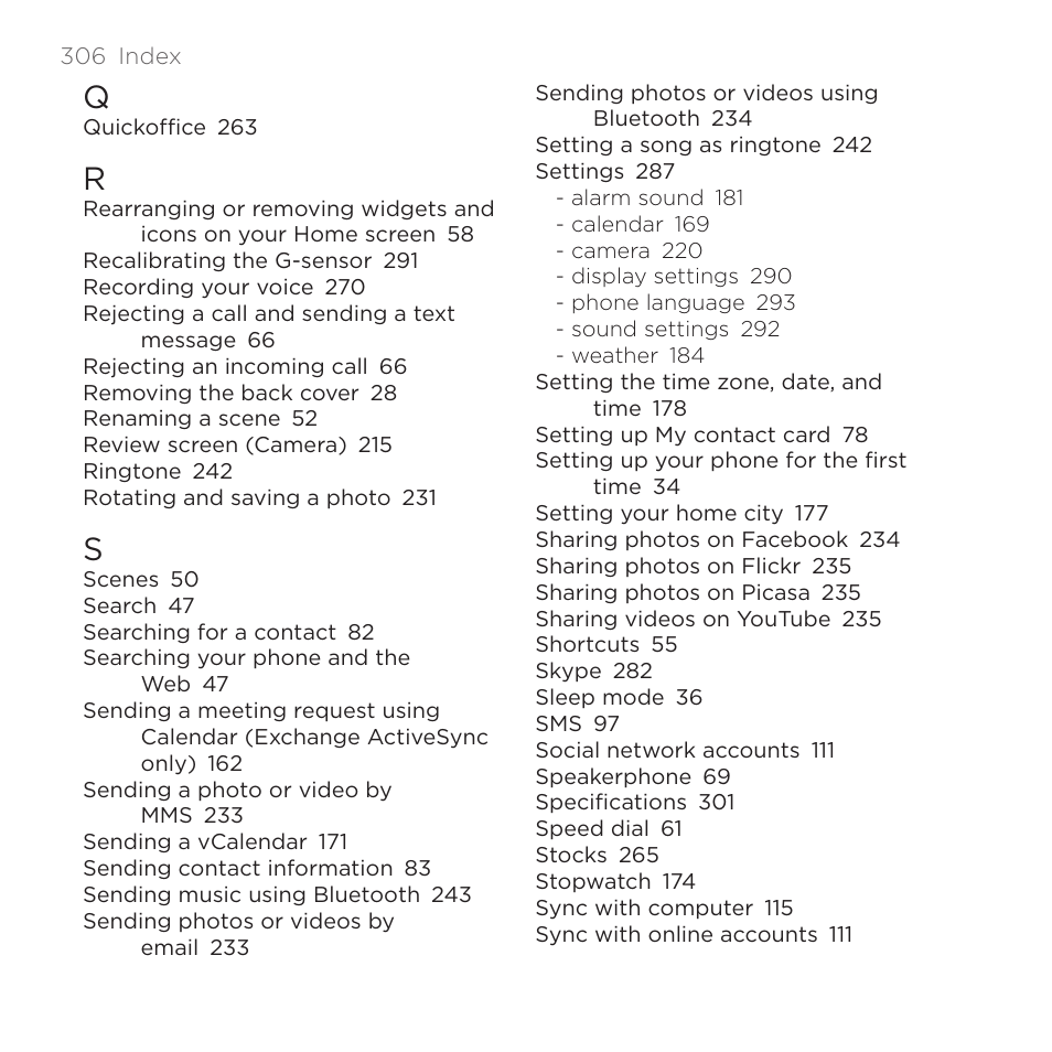 HTC DROID Incredible User Manual | Page 306 / 308