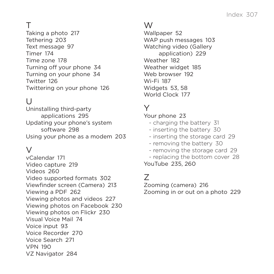 HTC DROID Incredible User Manual | Page 307 / 308