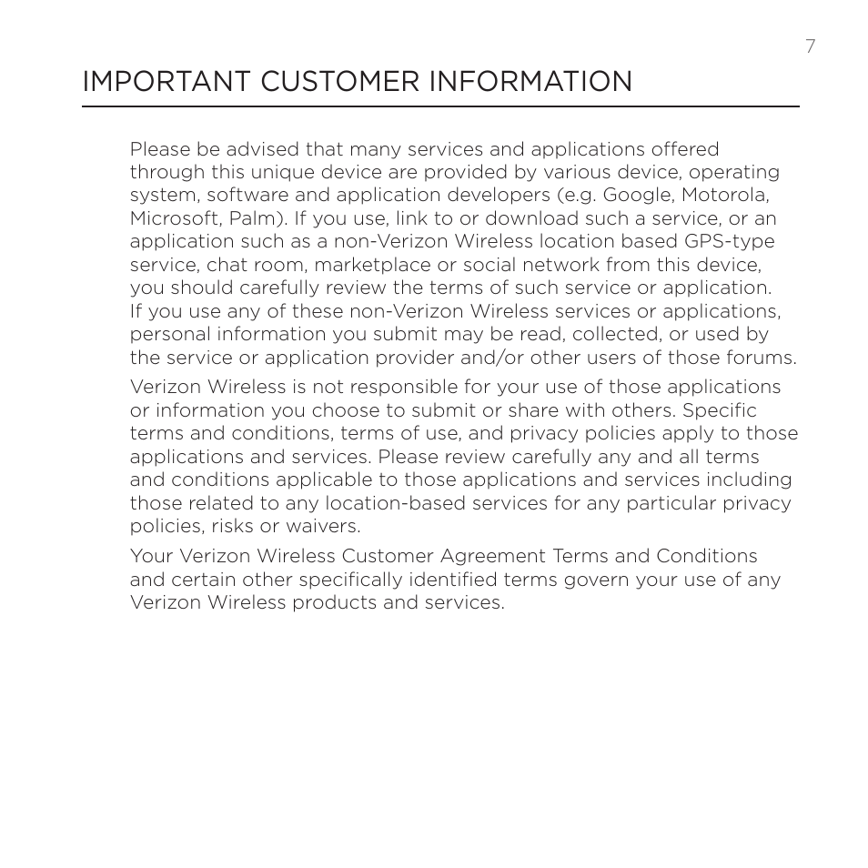 Important customer information | HTC DROID Incredible User Manual | Page 7 / 308