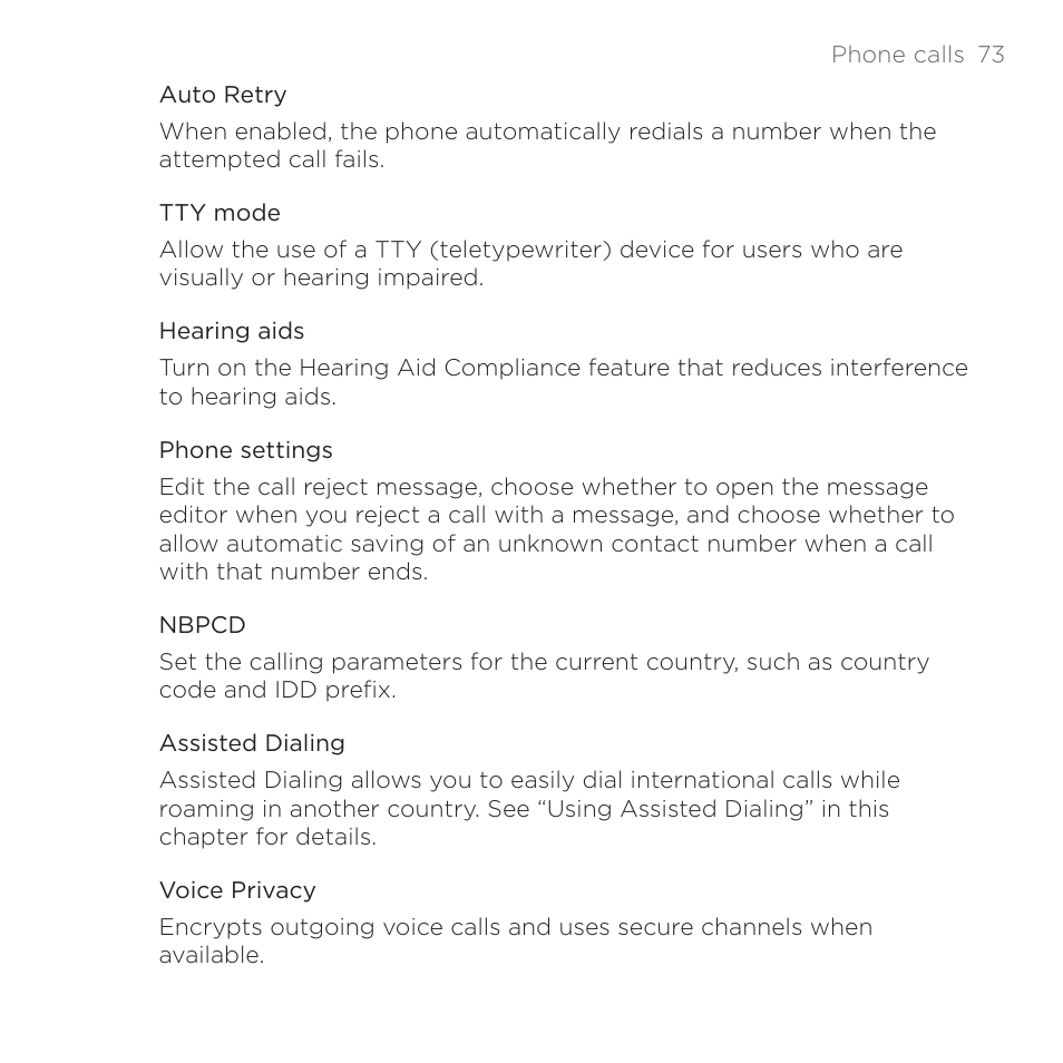 HTC DROID Incredible User Manual | Page 73 / 308