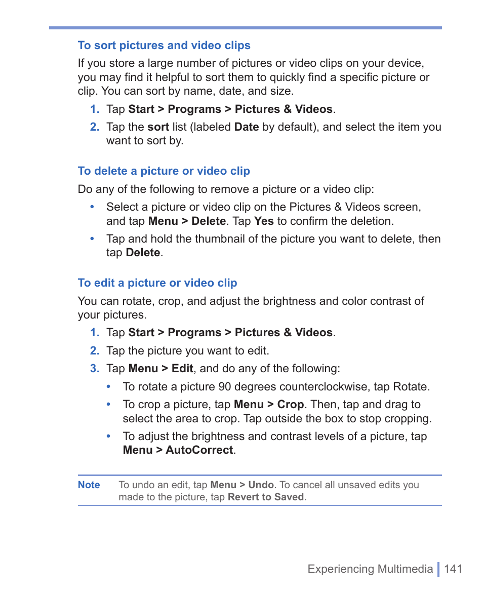 HTC 8125 User Manual | Page 141 / 192