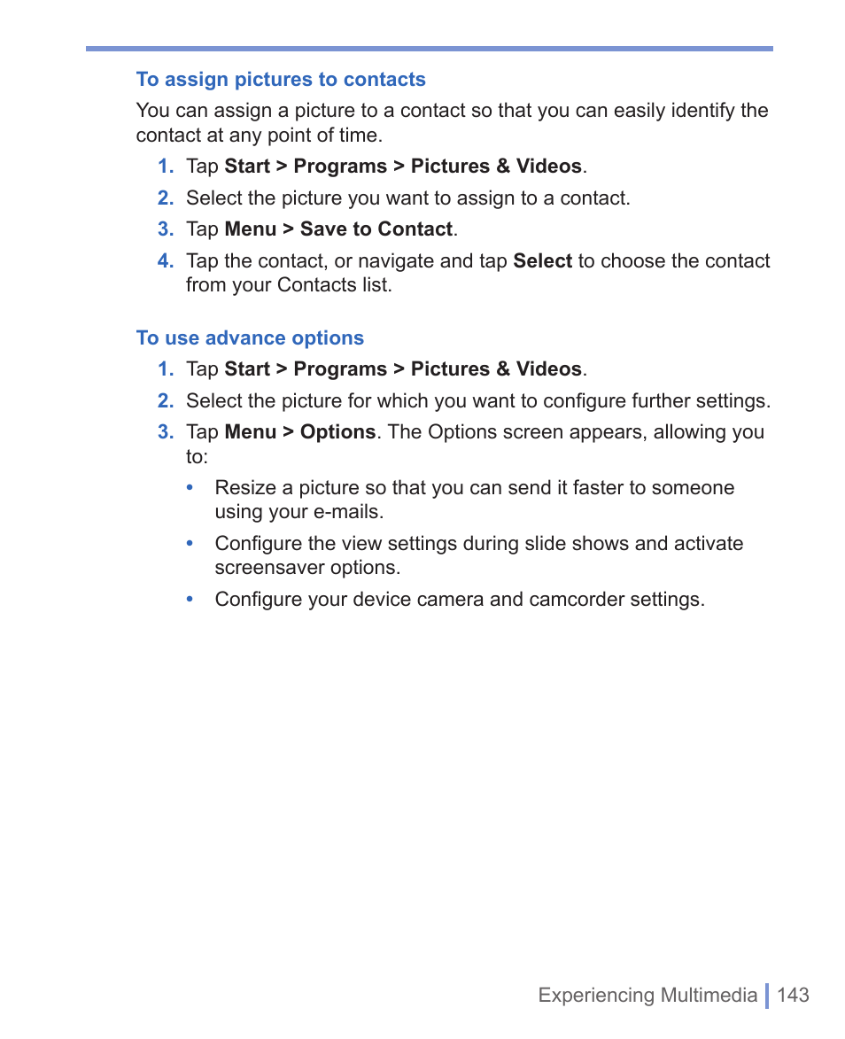 HTC 8125 User Manual | Page 143 / 192