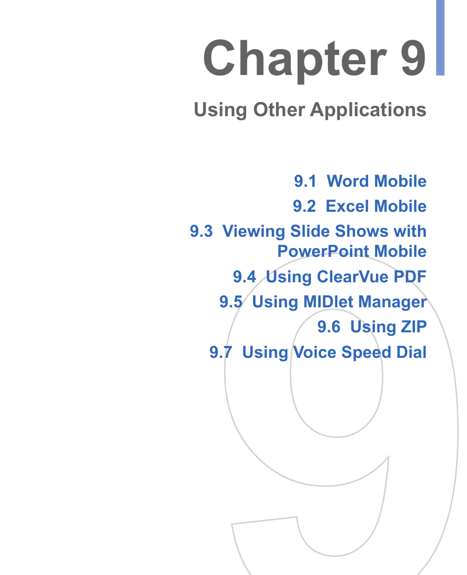 Chapter 9 | HTC 8125 User Manual | Page 151 / 192