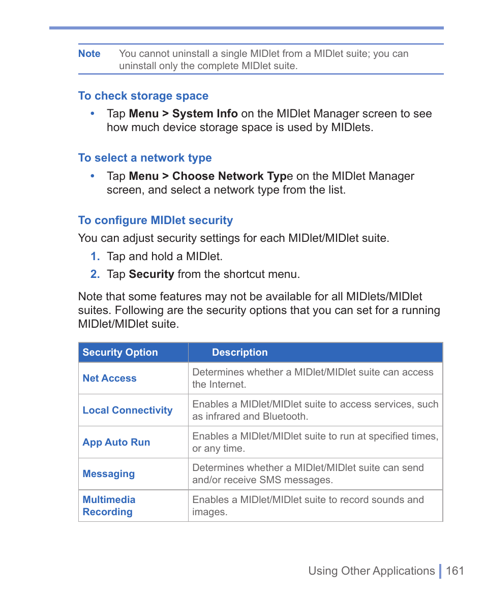 HTC 8125 User Manual | Page 161 / 192