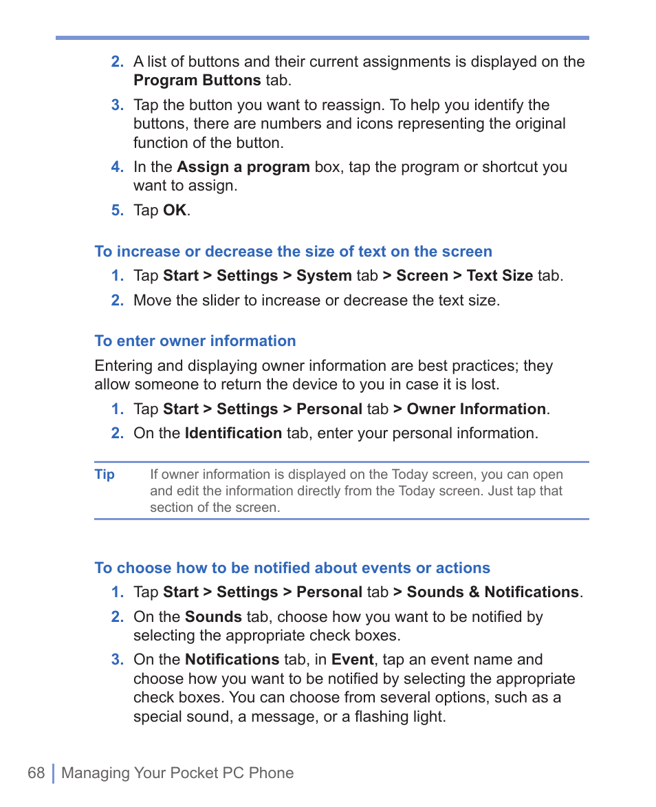 HTC 8125 User Manual | Page 68 / 192