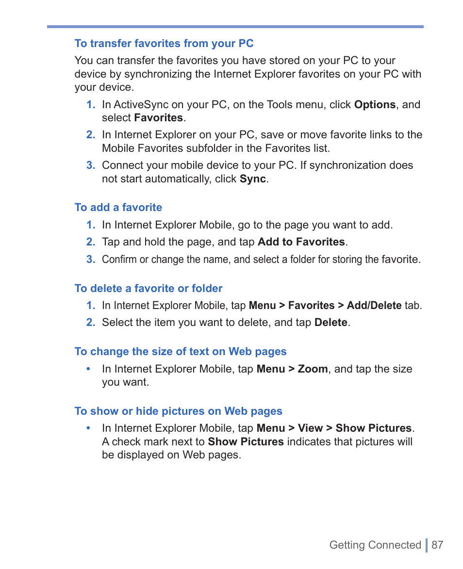 HTC 8125 User Manual | Page 87 / 192