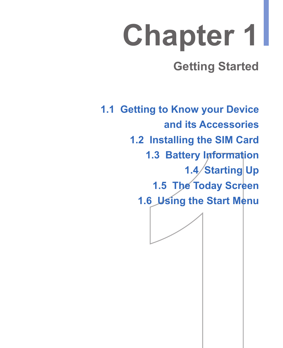 Chapter 1 | HTC 8125 User Manual | Page 9 / 192